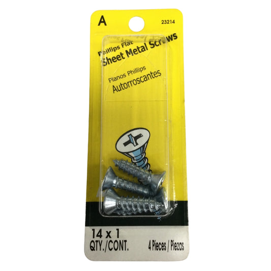 TORNILLO PARA LAMINA ZINCADO CAB PLANA PHILLIPS #14 x 1 PULGADAS