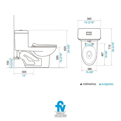 INODORO FV ONE PIECE CATANIA COLOR BLANCO E194-BL