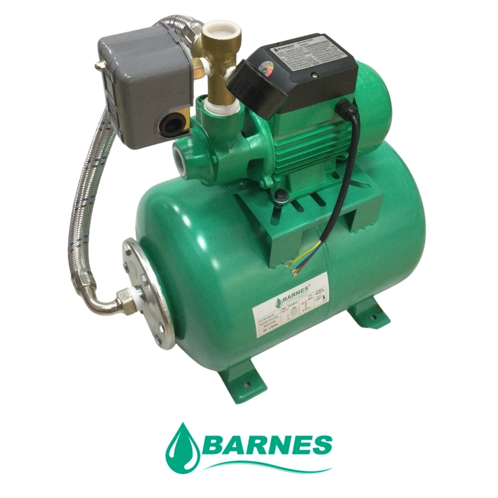 BOMBA DE AGUA PERIFERICA 110V/220V DE 0.5 HP CON TANQUE PRESION DE 24 L 1J2100