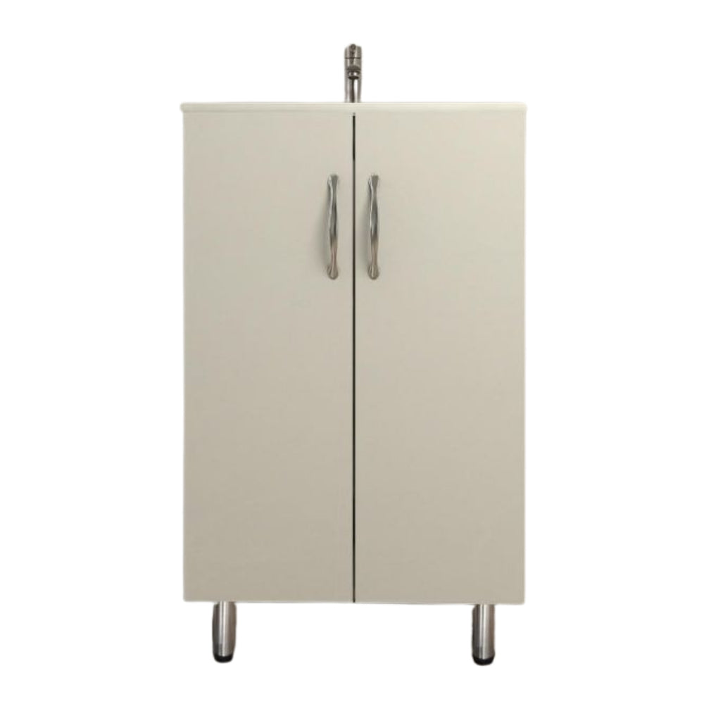 MUEBLE DE BANO CON LAVAMANOS Y GRIFERIA 2 PUERTAS 0.51*0.41*0.86 M COLOR BLANCO FB18011 MOD. YKL-V001 RH