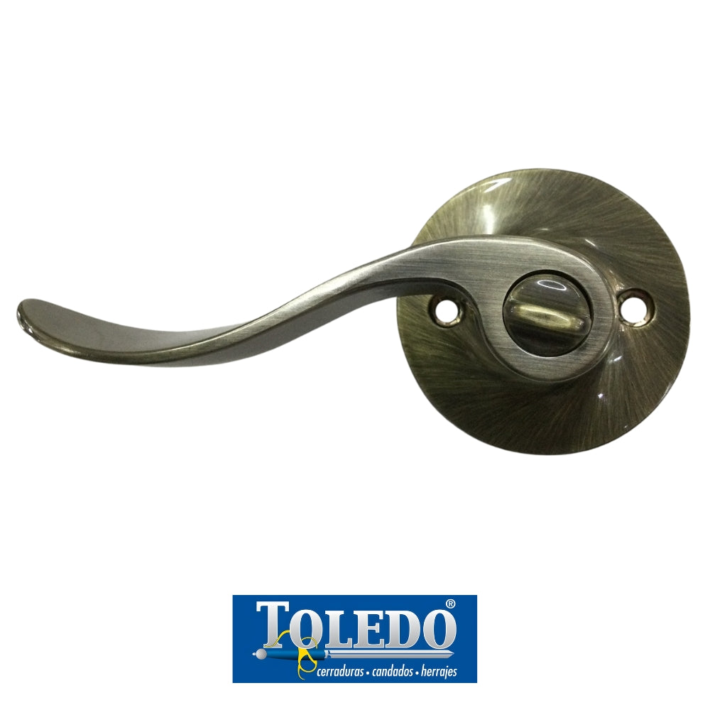 CERRADURA DE  LEVER JAEN BOTON BRONCE ANTIGUO TOLEDO