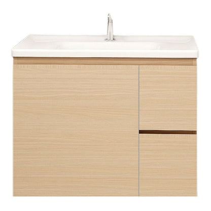 MUEBLE DE BAÑO EN PLYWOOD LAMINADO AEREO CON LAVAMANO Y GRIFERIA 0.80X0.47X0.61 M COLOR MADERA YK201-B14 MOD. YKL-V004 PLY