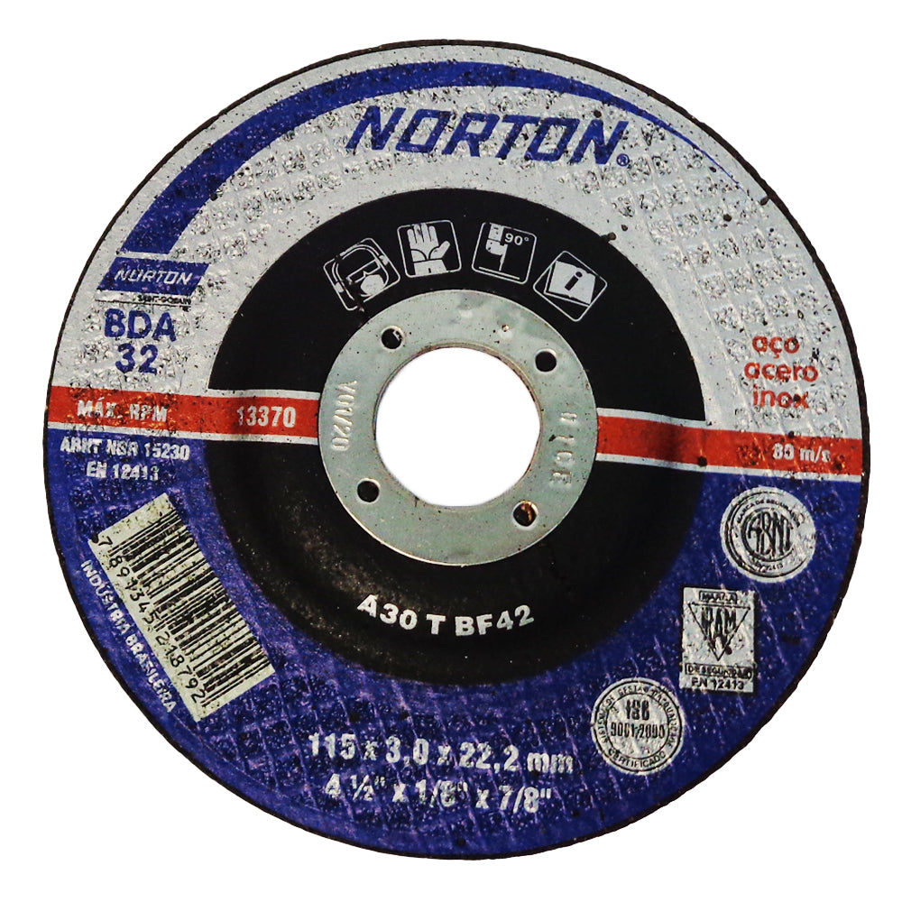 DISCO CORTE METAL 4 1/2 PULGADAS X 1/8 PULGADAS NORTON