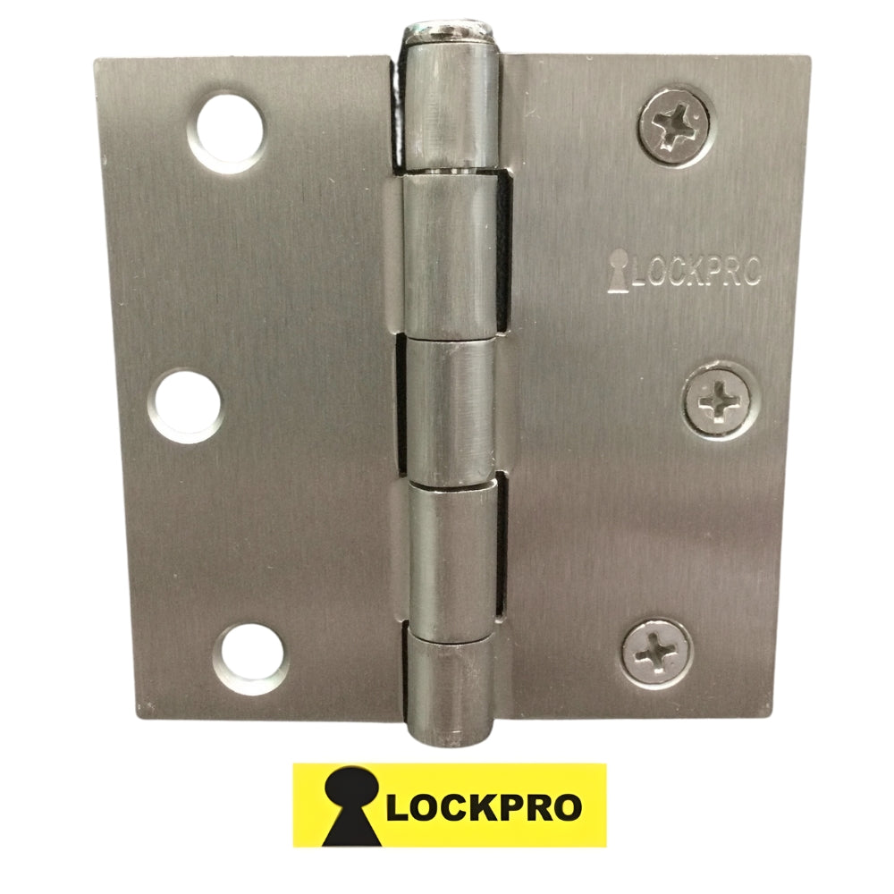 BISAGRAS 3-1/2 PULGADAS X 3-1/2 PULGADAS SATIN NIQUEL CON BALINERAS 2.2 MM ESPESOR LOCKPRO
