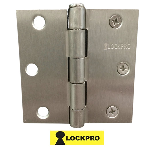 BISAGRAS 3-1/2 PULGADAS X 3-1/2 PULGADAS SATIN NIQUEL CON BALINERAS 2.2 MM ESPESOR LOCKPRO