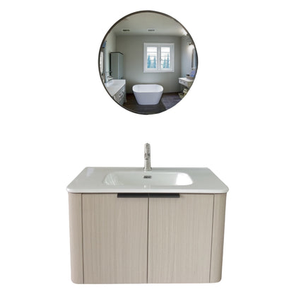 MUEBLE DE BAÑO DE PVC CON LAVAMANO Y GRIFERIA ESSENCE 80X46.5X50 CM INCLUYE ESPEJO 60X60 CM CAP117-80 GLG