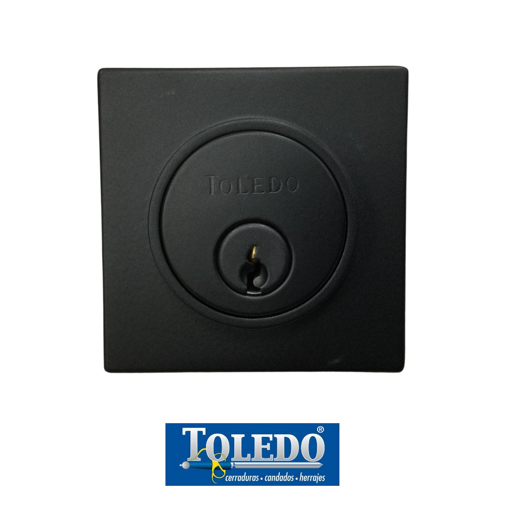 CERRADURA DEADBOLT MODELO LUGO CUADRADO ACABADO NEGRO