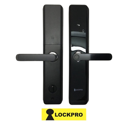 CERRADURA INTELIGENTE BIOMETRICA NEGRA DIGITAL 5 METODOS DE APERTURA HR-12 LOCKPRO