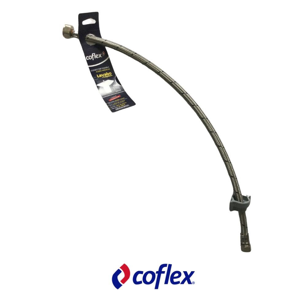 TUBO DE ABASTO LAVAMANO Y FREGADOR 3/8 IN X1/2 IN FIP X 20 IN DE ACERO INOXIDABLE B-SFC-A20 COFLEX