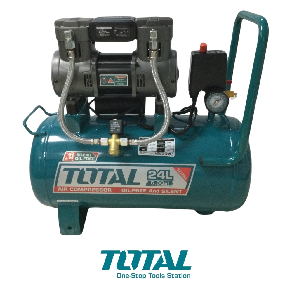 COMPRESOR DE AIRE TOTAL 24L 1.5 HP SIN ACEITE TOTAL UTCS1110242
