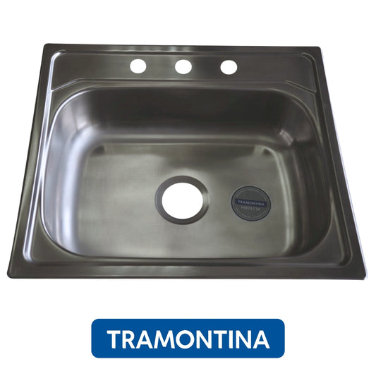 FREGADOR DE EMPOTRAR SENCILLO 25 X 22 IN TRAMONTINA