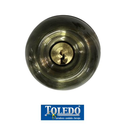 CERRADURA DE POMO AVILA LLAVE-BOTON BRONCE ANTIGUO TOLEDO