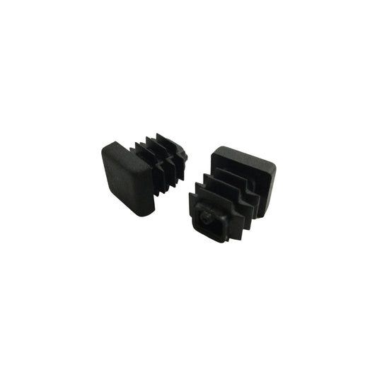 CASQUILLOS PLASTICOS CUADRADOS COLOR NEGRO 1/2 PULGADAS (13 X 13 MM)