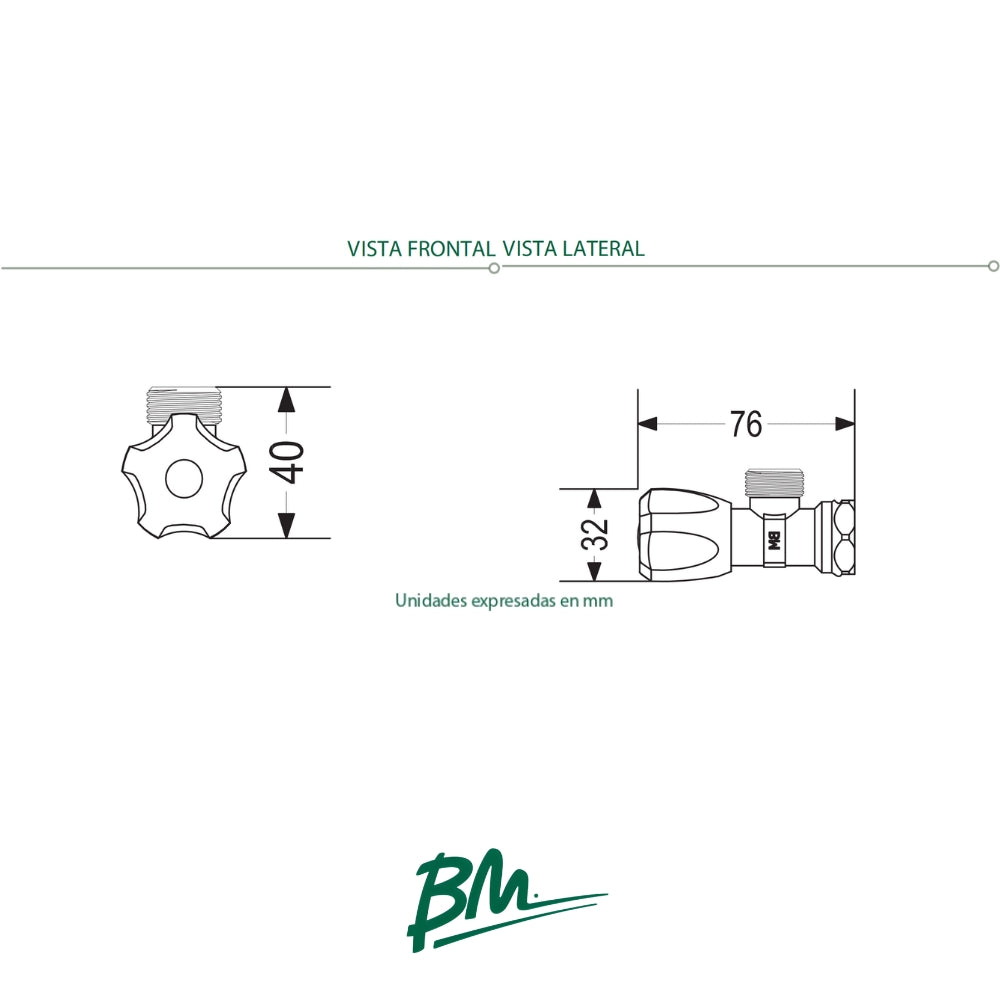 LLAVE DE ARRESTO 1/2 X 1/2 CROMADA SENCILLA BM-LLAA2