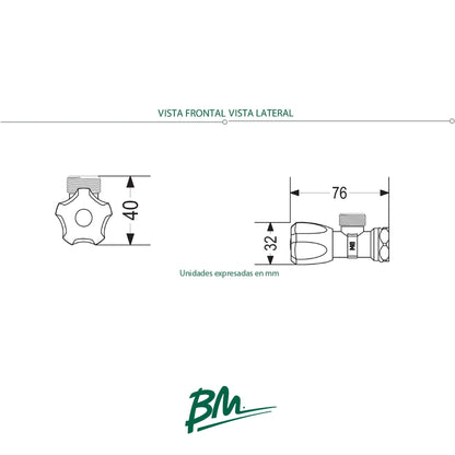 LLAVE DE ARRESTO 1/2 X 1/2 CROMADA SENCILLA BM-LLAA2