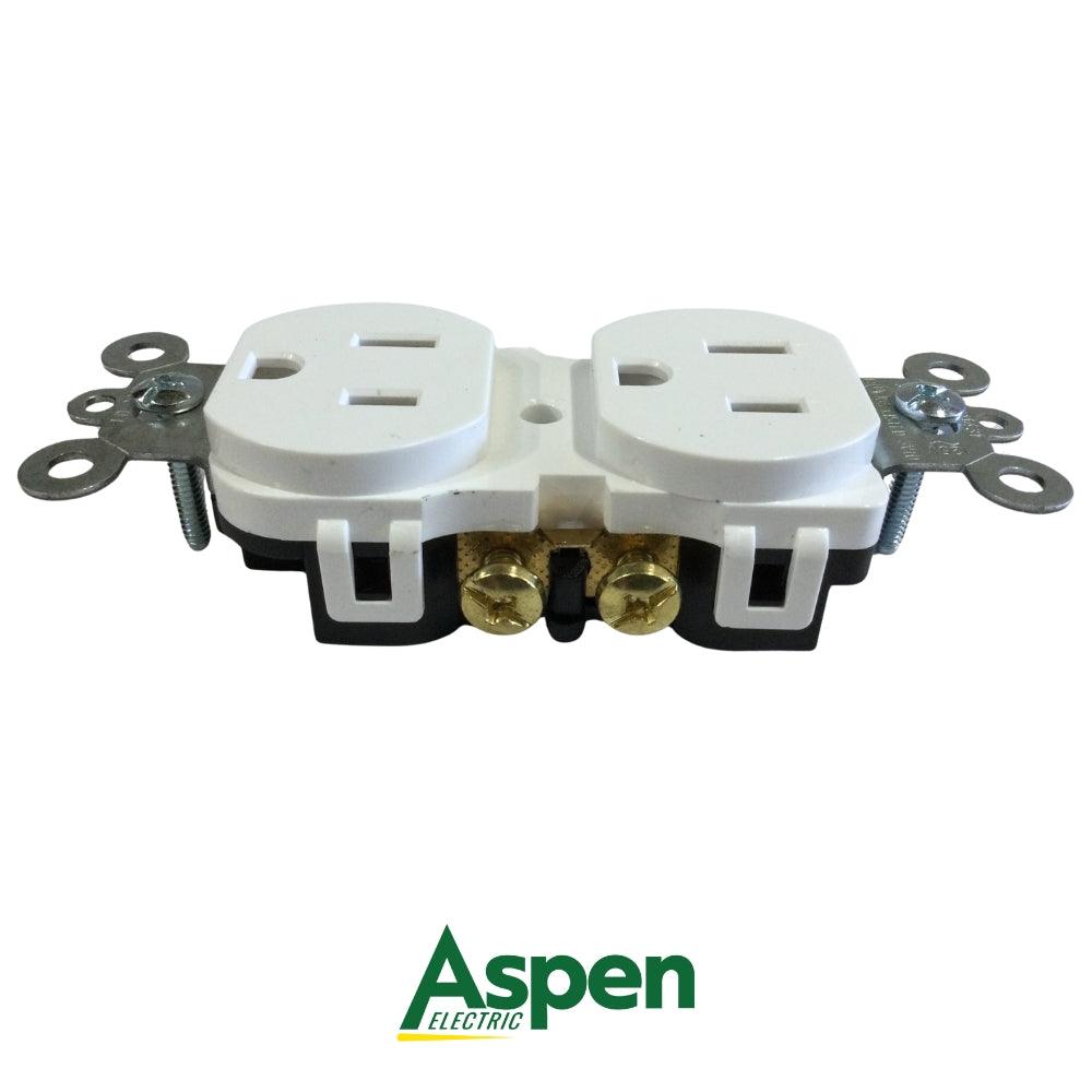 TOMA CORRIENTE DOBLE BLANCO 15A/125V UL ASPEN
