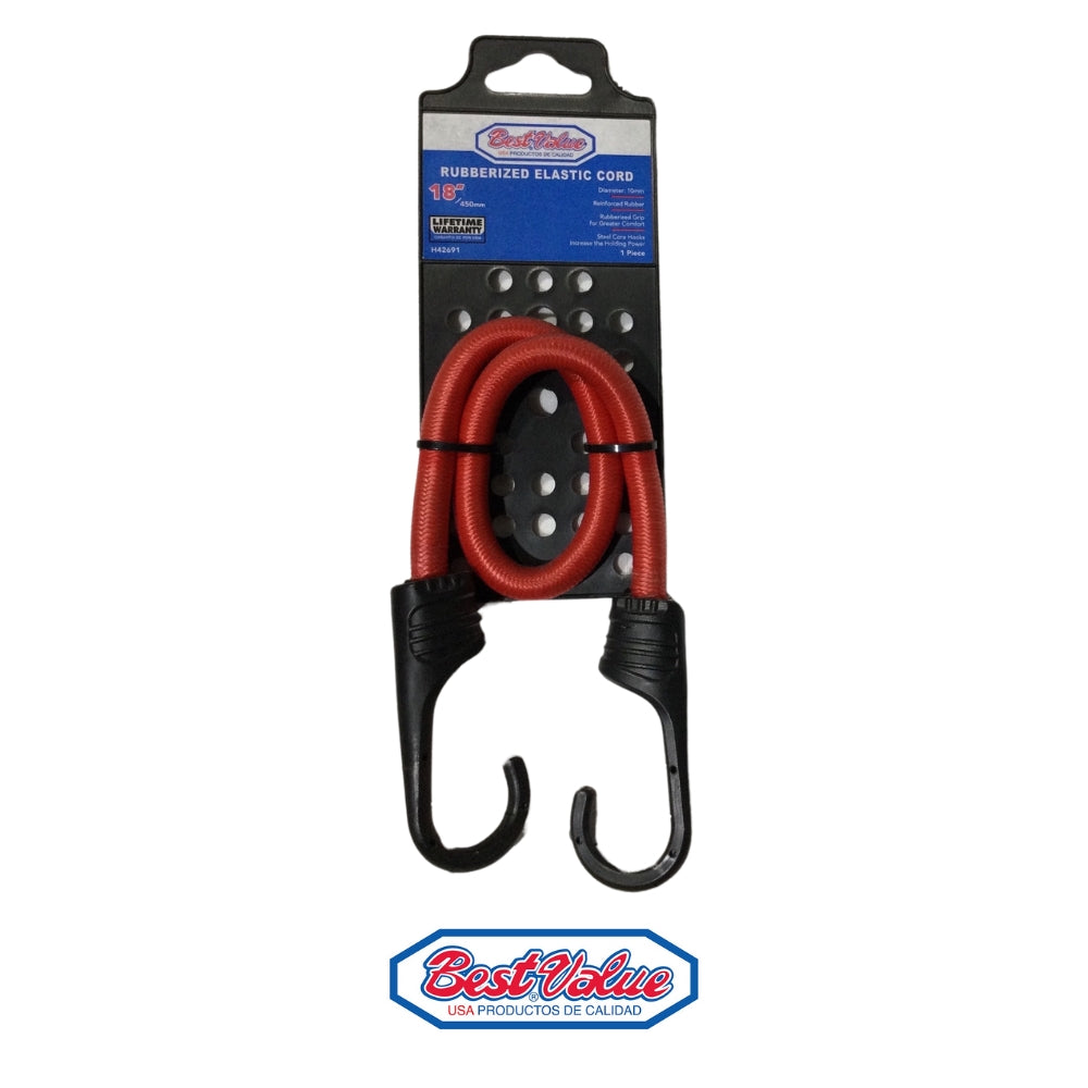CORDON ELASTICO 18 PULGADAS GANCHO FORRADO BEST VALUE