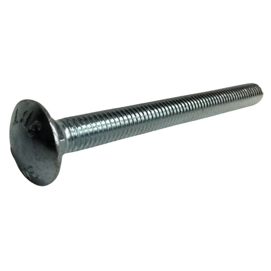 PERNO DE CARRUAJE ZINCADO ACERO GRADO 2 3/8 PULGADAS-16 x 4 PULGADAS ROSCA ESTANDAR