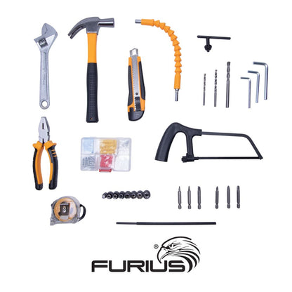 TALADRO PERCUTOR 1/2 550 W FURIUS + SET DE ACCESORIOS