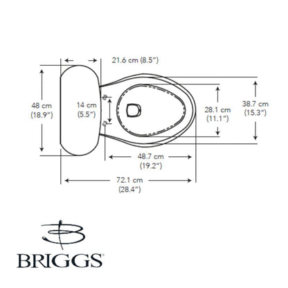 INODORO DOS PIEZAS ELONGADO COLOR BONE MAXIMA PLUS BRIGGS
