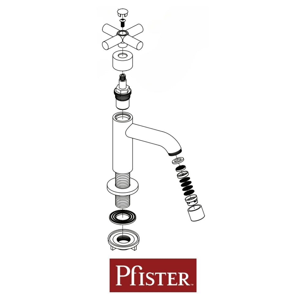 LLAVE DE LAVAMANOS SENCILLA ALTA CRUZ CLASSIC 040CSCPC
