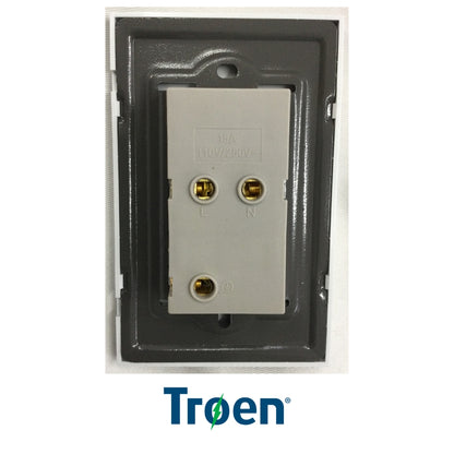 TOMACORRIENTE DOBLE BLANCO CON TIERRA 15A/125V