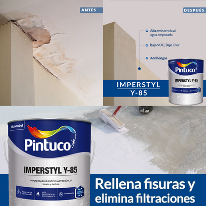 PINTURA IMPERMPERMEABILIZANTE ROJO TEJA IMPERSTYL Y-85 1 GL 5085