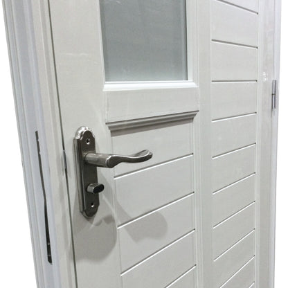 PUERTAS UPVC 3X7 CON MARCO 75MM BLANCO IZQUIERDA PG04 CON BISAGRAS Y CERRADURA