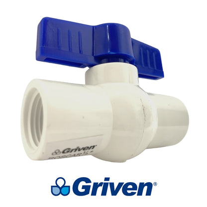 LLAVE DE PASO PVC TIPO BOLA CON ROSCA 1/2 PULGADAS