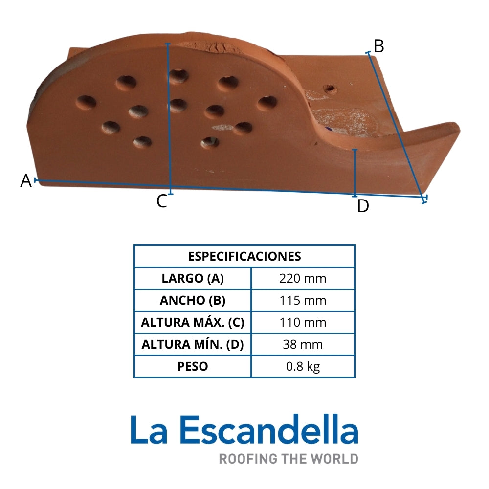 TAPA PAJARO TEJA ARCILLA ROJA ESCANDELLA (Q72R)