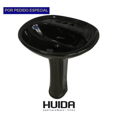 LAVAMANOS CON PEDESTAL NEGRO HUIDA