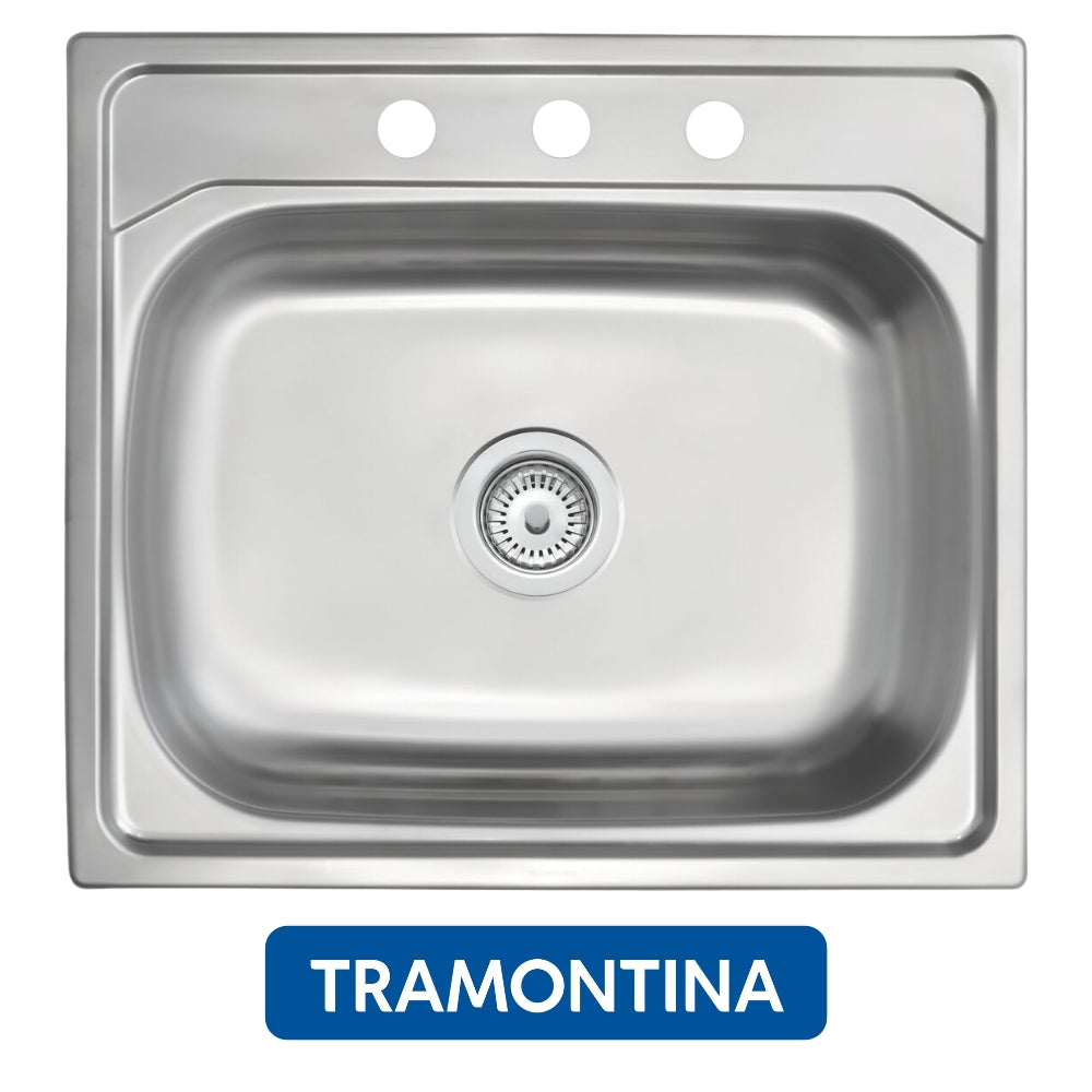 FREGADOR DE EMPOTRAR SENCILLO 21 PULGADAS X 20 PULGADAS TRAMONTINA
