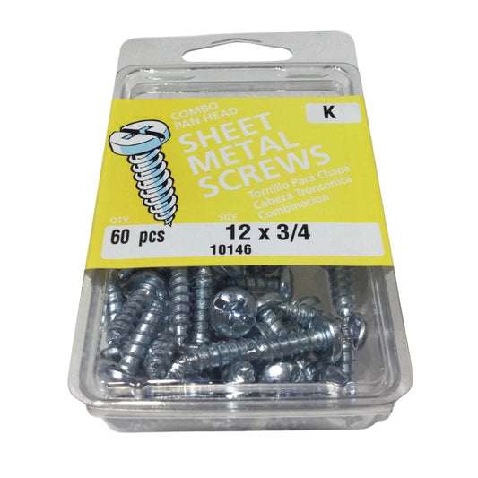 TORNILLO PARA LAMINA COMBO PAN HEAD ZINCADO #12 x 3/4 PULGADAS