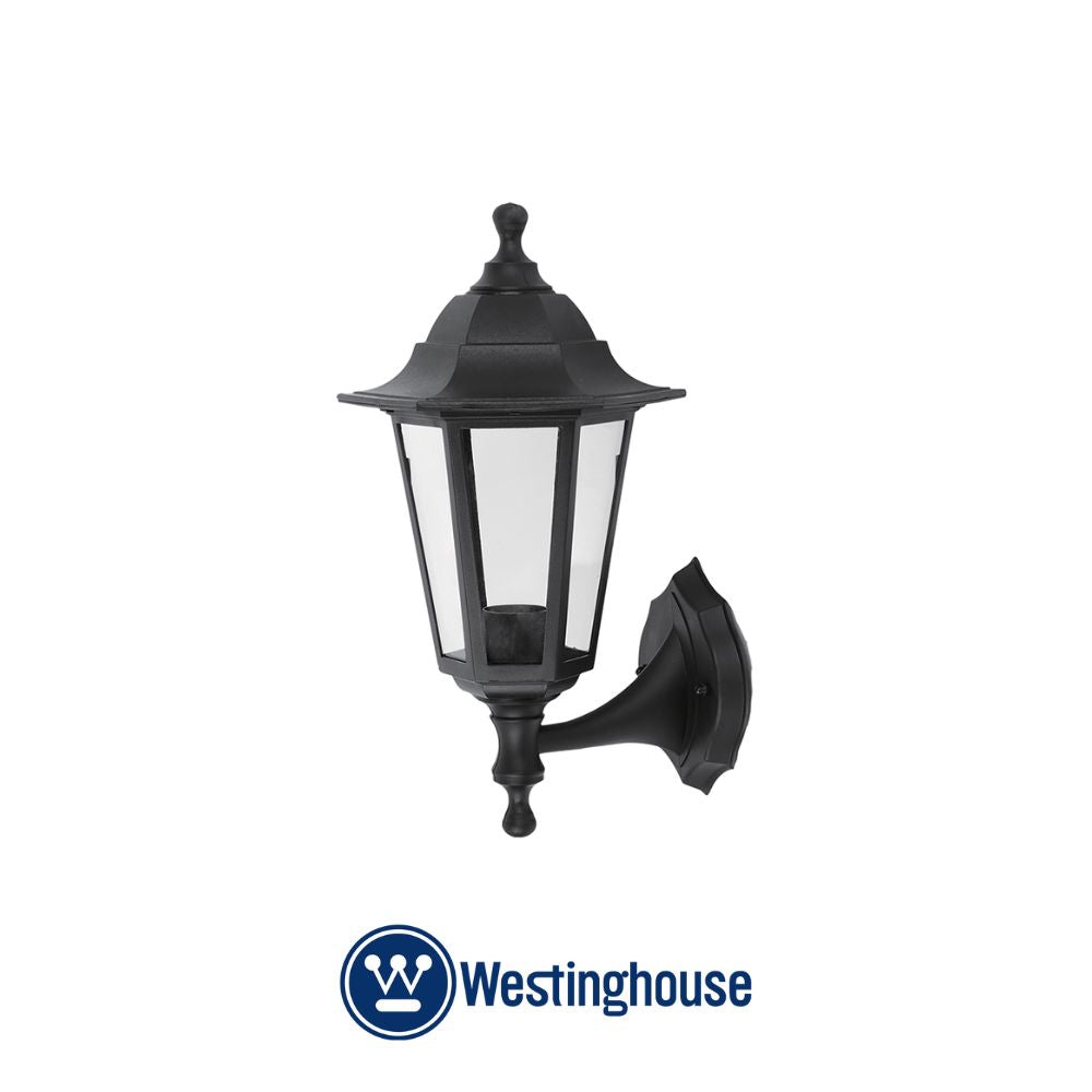 LAMPARA DE PARED TIPO FAROL EXTERIOR VIDRIO NEGRA E27 1X60W