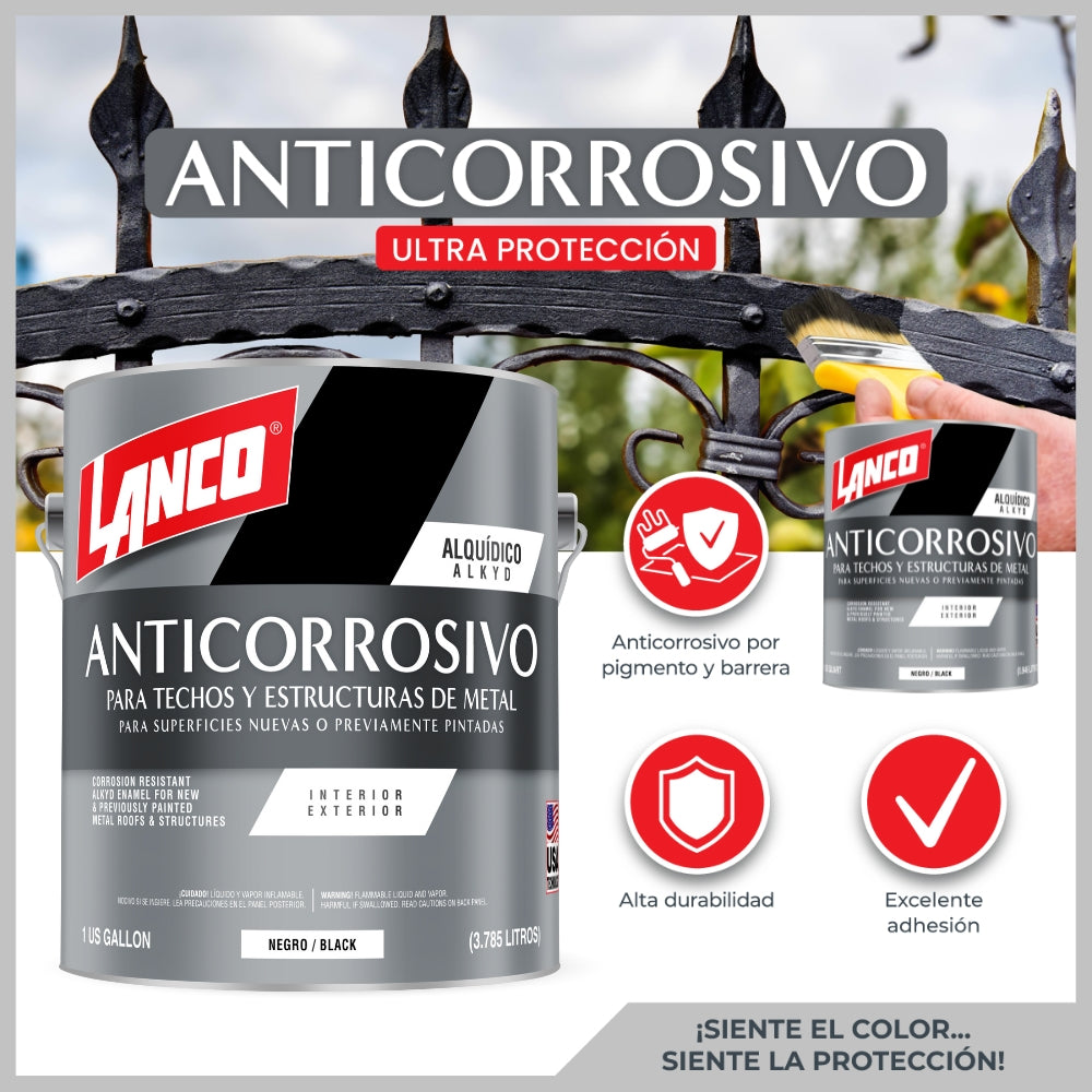 PINTURA ANTICORROSIVO NEGRO GALON VA1456-4 LANCO