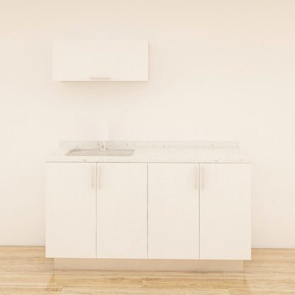 MUEBLE DE COCINA CON FREGADOR Y GABINETE AEREOS COLOR BLANCO YKL-CG-06/TH2242 IZQUIERDO 1.60M