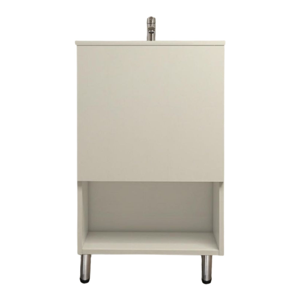 MUEBLE DE BANO CON LAVAMANOS Y GRIFERIA 1 PUERTA 0.51*0.41*0.86 M COLOR BLANCO FB18011 MOD. YKL-V002 RH