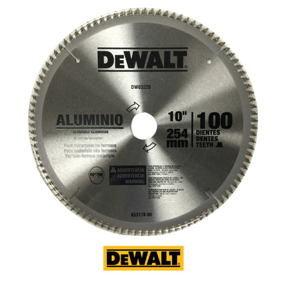 DISCO CORTE ALUMINIO  10 PULGADAS X 5/8 PULGADAS  100D  DW03220 DEWALT