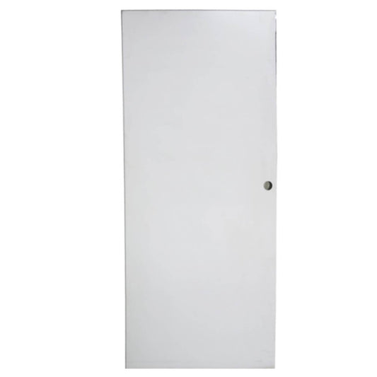 PUERTA DE METAL CON BASTIDOR DE MADERA LISA 3 PIES X 7 PIES BLANCA METALPRO