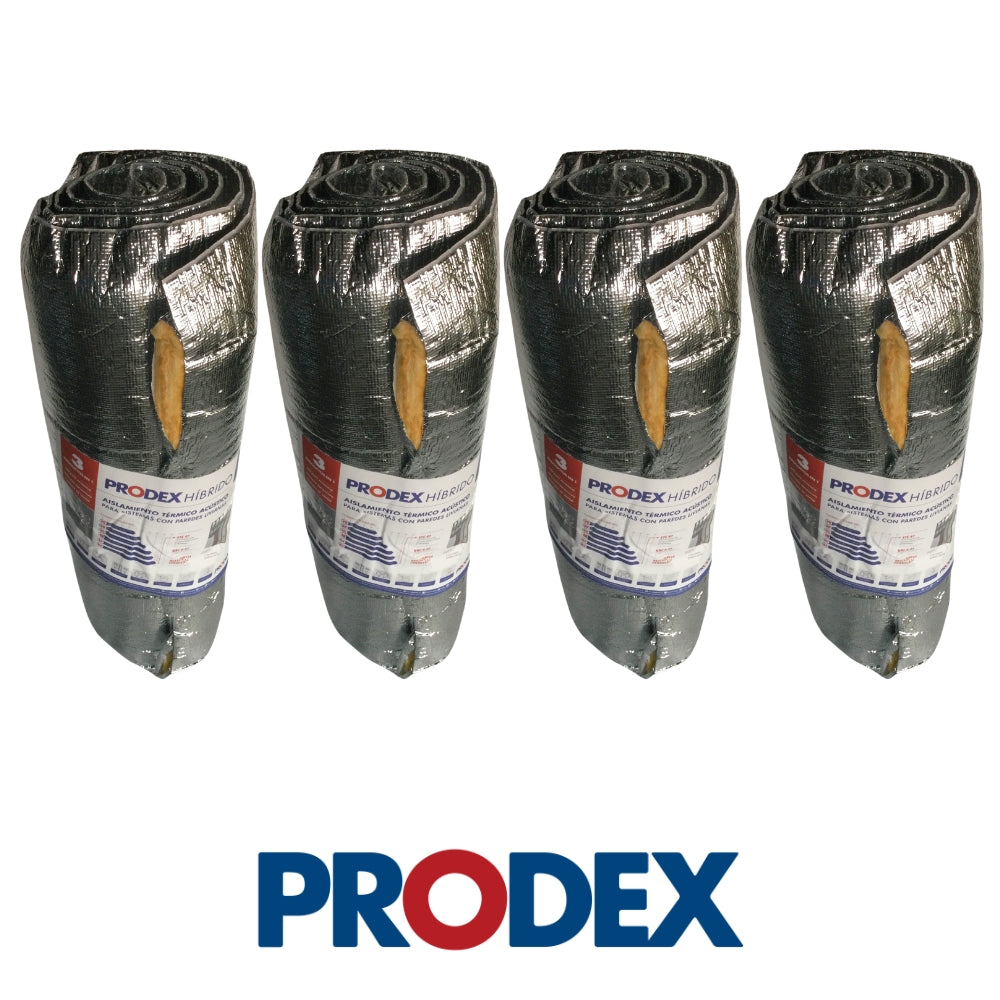 AISLANTE HIBRIDO TÉRMICO/ACÚSTICO 2 PULGADAS X 24 PULGADAS X 8´ FIBRA MINERAL PQT 4 ROLLOS PRODEX