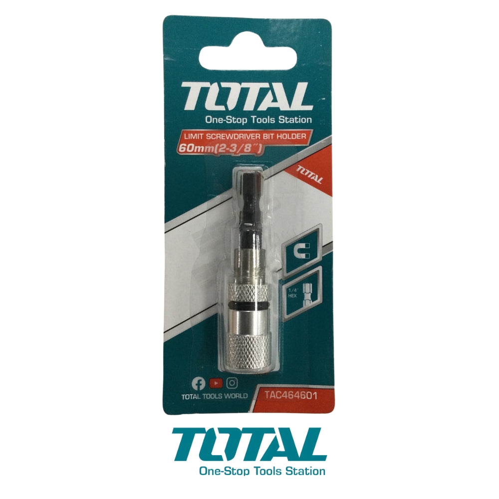 PORTAPUNTAS DE DESTORNILLADOR MAGNÉTICO CON EXTENSION 2-3/8 PULGADAS 60MM TOTAL TAC464601
