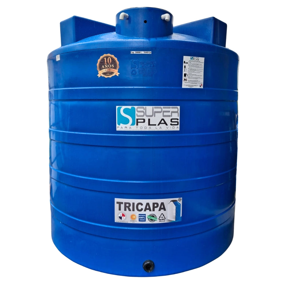 TANQUE DE RESERVA DE AGUA TRICAPA AZUL 2640 GALONES (10000 LITROS)