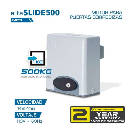 MOTOR RESIDENCIAL PARA PUERTAS CORREDIZAS ELITE SLIDE 500 110V/60HZ