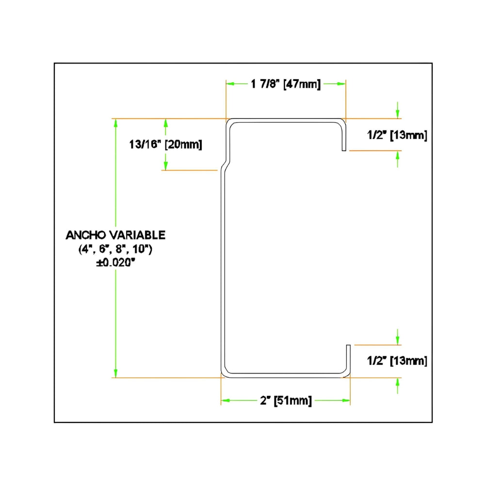 CARRIOLA TA 6 PULGADAS X 34 PIES CALIBRE 16 (1.44mm)
