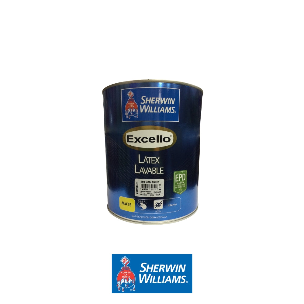 PINTURA LATEX LAVABLE MATE ULTRA BLANCO EXCELLO GL A90WSA57-1 SHERWIN WILLIAMS