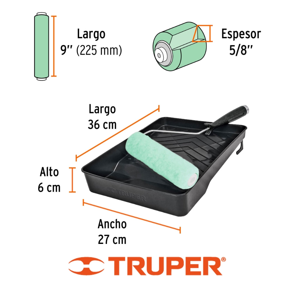 KIT DE PINTAR TRUPER 3 PCS (ESQUELETO, MOTA Y BANDEJA)
