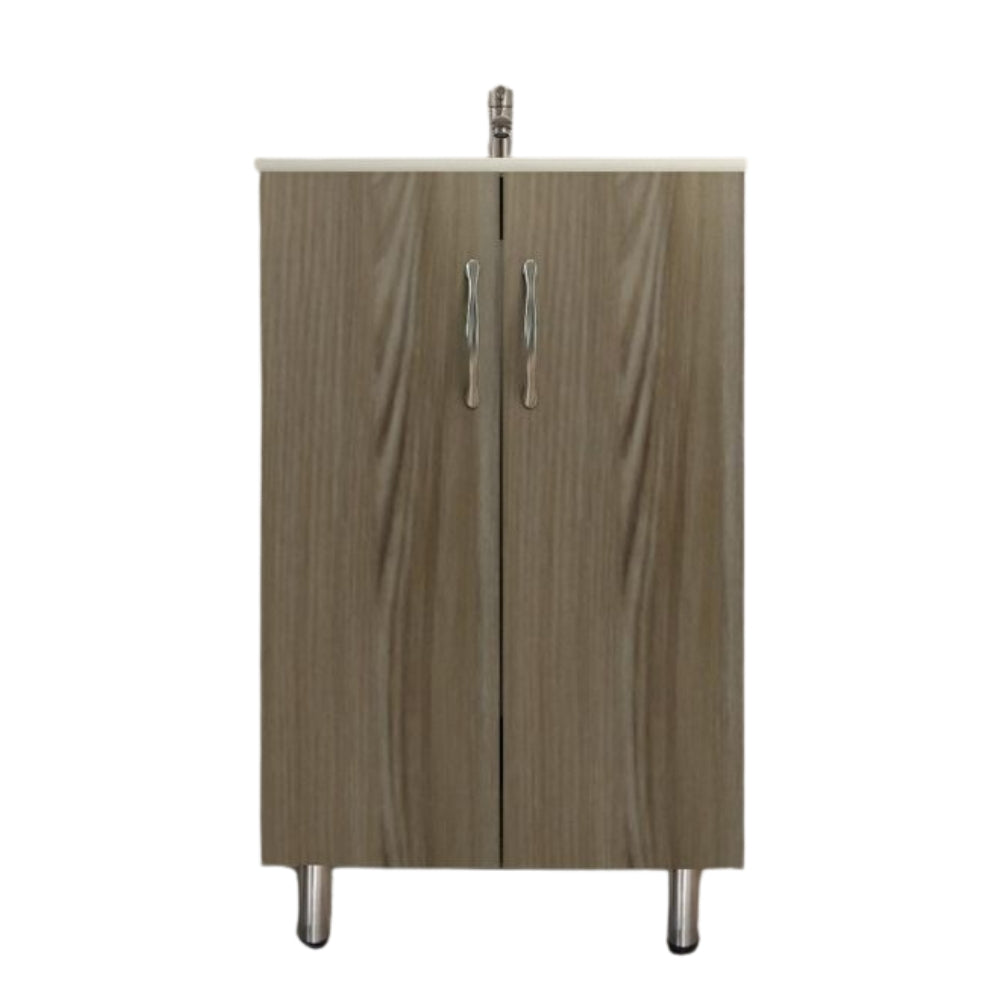MUEBLE DE BANO CON LAVAMANOS Y GRIFERIA 2 PUERTAS 0.51*0.41*0.86 M COLOR MADERA 6645-9 MOD. YKL-V001 RH