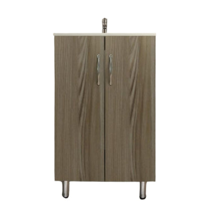MUEBLE DE BANO CON LAVAMANOS Y GRIFERIA 2 PUERTAS 0.51*0.41*0.86 M COLOR MADERA 6645-9 MOD. YKL-V001 RH