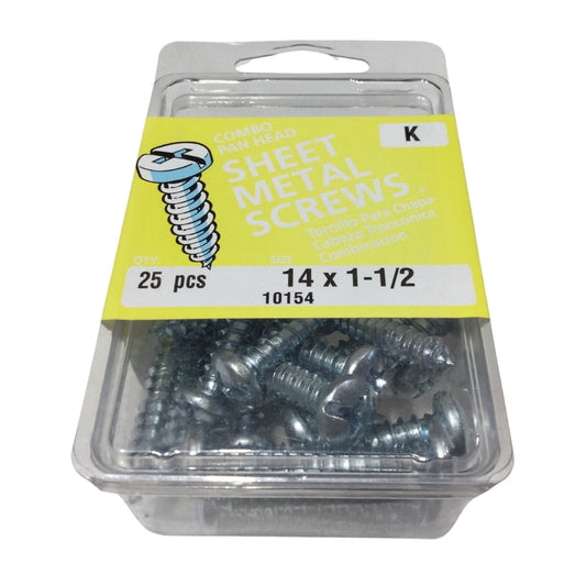 TORNILLO PARA LAMINA COMBO PAN HEAD ZINCADO #14 x 1-1/2 PULGADAS