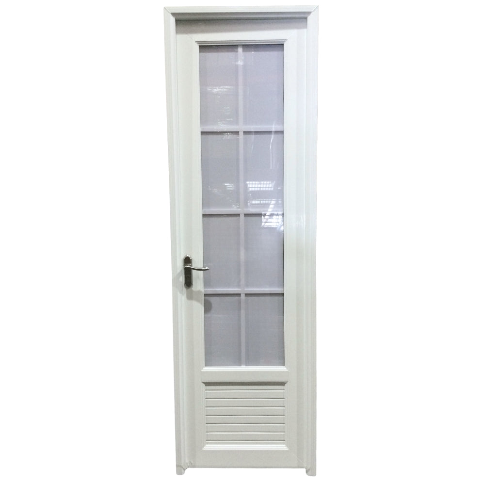 PUERTAS UPVC 2X7 CON MARCO 75MM BLANCO DERECHO PLG01 CON BISAGRAS Y CERRADURA